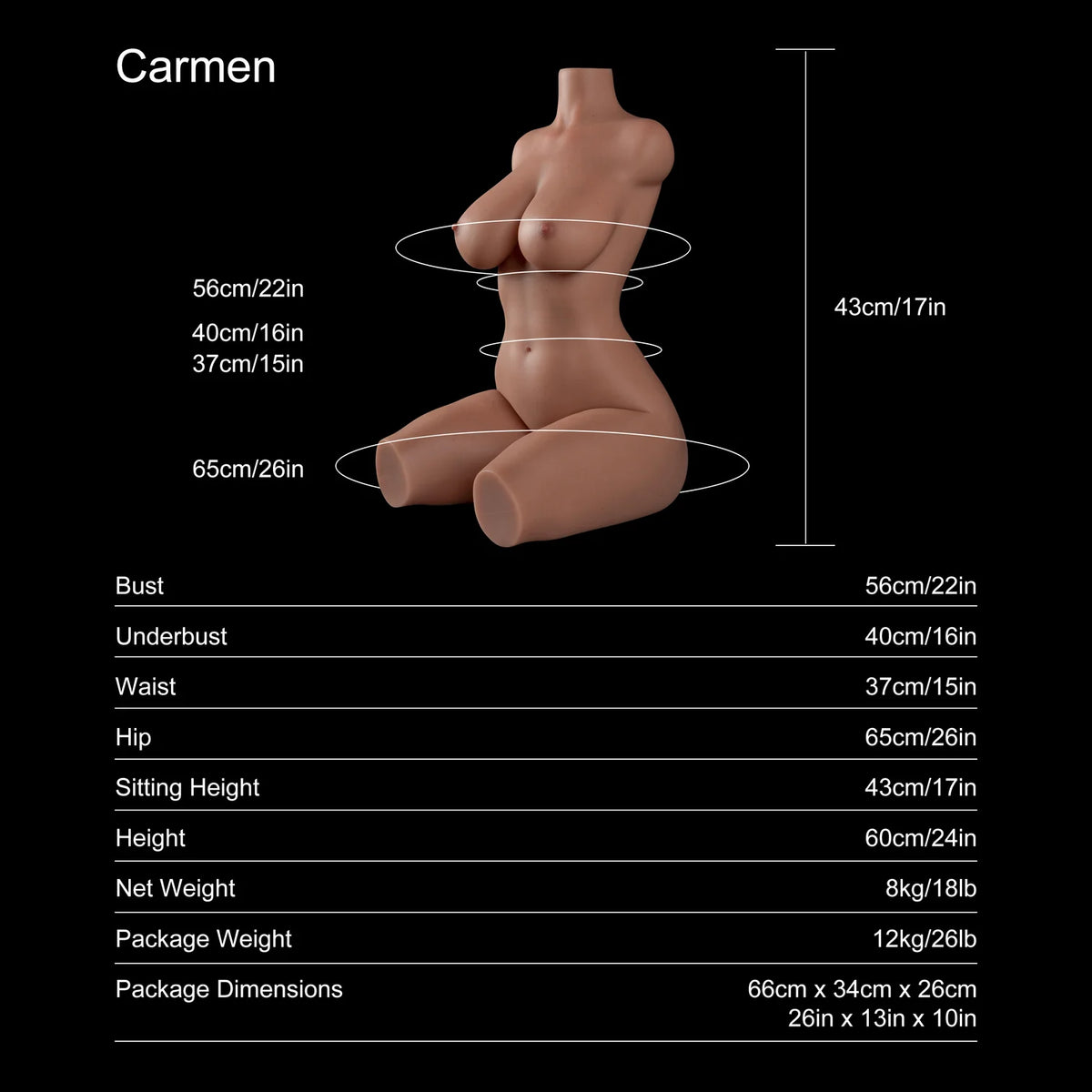Carmen: 60cm C-Cup Torso (Ready To Ship)